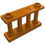 30055-68G Balustrade-hek 1x4x2 met 2 noppen bovenop oranje, donker gebruikt *1L054