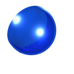 30083-14G Ruit 6x6x3 Halve bol met scharnier transparant donkerblauw gebruikt *