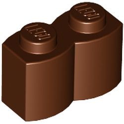 30136-88 Steen 1x2 gewelfd (pallisaden) bruin, roodachtig NIEUW *1L044
