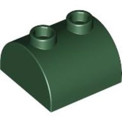 30165-80 Steen 2x2 halfronde kop, 2 noppen bovenop groen, donker NIEUW *1L200