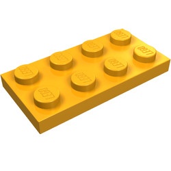 3020-31 Platte plaat 2x4 oranje, midden NIEUW *1L206+7+8+9