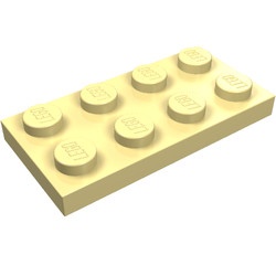 3020-33G Platte plaat 2x4 geel, licht gebruikt *1L365