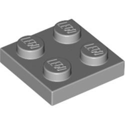 3022-86 Platte plaat 2x2 grijs, licht (blauwachtig) NIEUW *1L197/98
