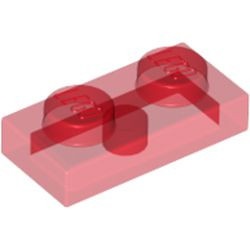 3023-17G Platte plaat 1x2 transparant rood gebruikt *1L368