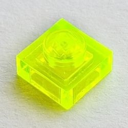 3024-16G Platte plaat 1x1 transparant, neongroen gebruikt *1L366