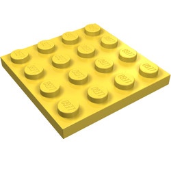 3031-3 Platte plaat 4x4 geel NIEUW *5K0000