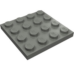 3031-85 Platte plaat 4x4 grijs, donker (blauwachtig) NIEUW *5K0000