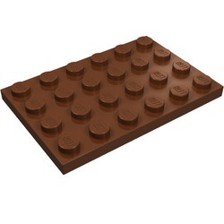 3032-88 Platte plaat 4x6 bruin, roodachtig NIEUW *5K0000
