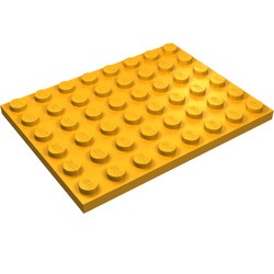 3036-31G Platte plaat 6x8 oranje, midden gebruikt *5K0000