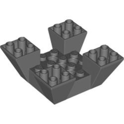 30373-85 Dakpan 65 graden omgekeerd 6x6x2 vierkant met uitsnedes grijs, donker (blauwachtig) NIEUW *1L000
