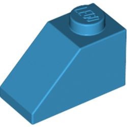 3040-153G Dakpan 45 graden 1x2 blauw, donkerazuur gebruikt *1L414