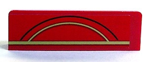 30413pb003-5G Paneel 1x4 Gouden boog (Hoghwarts Exprexss) rood gebruikt *0D0000