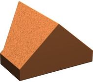 3049c-68 DakNOK 45 graden 2x1 afgeschuind voor bijv. dakkapel zie 3046a oranje, donker NIEUW *1L000