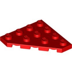 30503-5G Platte plaat 4x4 afgekapte hoek rood gebruikt *R2