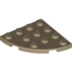 30565-69G Platte plaat 4x4 afgeronde hoek crème,donker gebruikt *5G0000