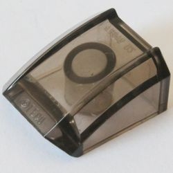 30602-13 Dakpan rond 2x2 ribbeltjes (geen noppen bovenop) transparant zwart NIEUW *1L000