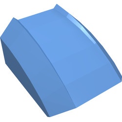30602-42 Dakpan rond 2x2 ribbeltjes (geen noppen bovenop) blauw, midden NIEUW *1L000