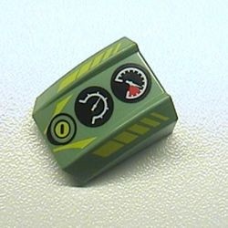 30602pb026-48G Dakpan rond 2x2 ribbeltjes met meters en gele strepen groen, zandkleurig gebruikt *5R000