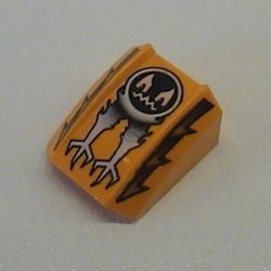 30602pb027-31G Dakpan rond 2x2 ribbeltjes geest - Set 4578 oranje, midden gebruikt *5R000