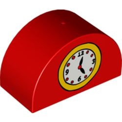 31213pb002-5G DUPLO steen 2x4x2 met klok (PAKKETPOST) rood gebruikt *