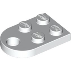 3176-1 Platte plaat 2x2 met gat voor trekhaak (oog) wit NIEUW *1B234