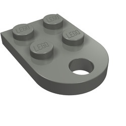 3176-85 Platte plaat 2x2 met gat voor trekhaak (oog) grijs, donker (blauwachtig) NIEUW *1L324