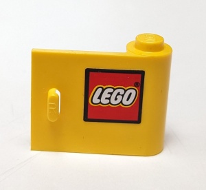 3188pb002-3G Deur 1x3x2 rechts met LEGO Logo met zwarte rand (Sticker) geel gebruikt *5S033