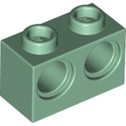 32000-48 Technic, steen 1x2 met 2 gaten groen, zandkleurig NIEUW *