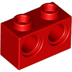 32000-5G Technic, steen 1x2 met 2 gaten rood gebruikt *