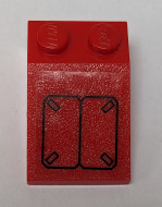 3298pb044-5G Dakpan bedrukt 33 3x2 met zwarte lijnen (Sticker) rood gebruikt *5R000