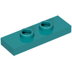 34103-39 Platte plaat 1x3 met 2 noppen (loc 01-5) turquoise, donker NIEUW *1L347