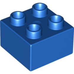 3437-7G DUPLO steen 2x2 (LET OP: DUPLO IS VRIJWEL ALTIJD PAKKETPOST) blauw gebruikt *