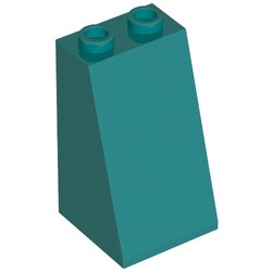 3684-39G Dakpan 75 graden 2x2breedx3 (open of dichte noppen) turquoise, donker gebruikt *1L427