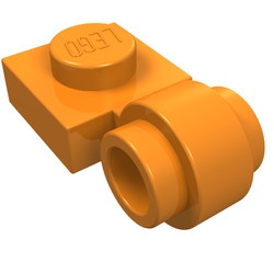 4081b-4 Platte plaat 1x1 met gesloten clip (dikke ring) oranje NIEUW *1L289/5