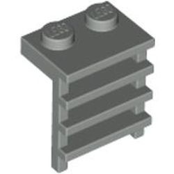 4175-9G Platte plaat 1x2 met trapje lichtgrijs (klassiek) gebruikt *0L0001