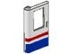 4181p06-1G Trein, Deur 1x4x5 links met rode en blauw strepen wit gebruikt *1D0000