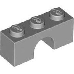 4490-86G Steen, boog 1x3x1 hoog grijs, licht (blauwachtig) gebruikt *1L404