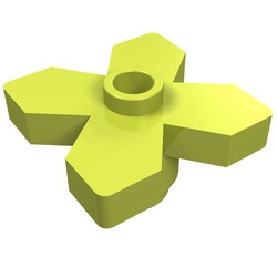 4727-76 Bloem met 4 blaadjes lime, midden NIEUW *0D031
