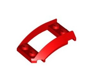47755-5 Wigplaat gebogen 4x3 open met 4 noppen (raam) rood NIEUW *0B008
