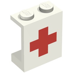 4864ap02-1G Paneel 1x2x2 met rood kruis wit gebruikt *0D0000