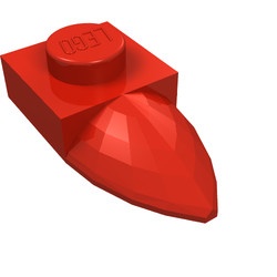 49668-5 Platte plaat 1x1 met tand IN VERLENGDE rood NIEUW *1L292+3