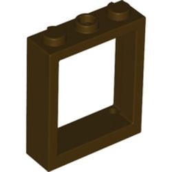 51239-120 Raam 1x3x3 NIEUWE type zonder luikhouders bruin, donker NIEUW *1L0000