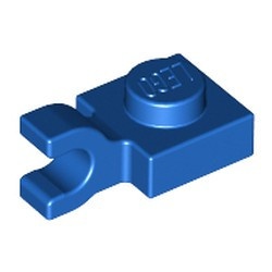 6019-7 Platte plaat 1x1 met horizontale clip (loc 01-06) blauw NIEUW *1L287+2