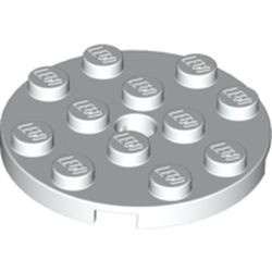 60474-1 Platte plaat 4x4 rond wit NIEUW *1L226