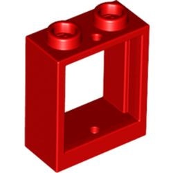 60592-5B BULK: 20x Raam 1x2x2- vlak (NIEUWE stijl) ZONDER GLAS rood NIEUW *1L303