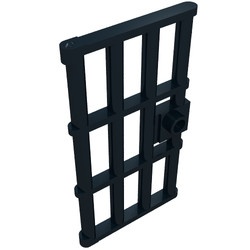 60621-11 Deur 1x3x6 Met tralies en slot zwart NIEUW *1L0000