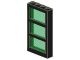 6160c04-11G Raam 1x4x6 Frame met 3 vakken VASTE ruit groen zwart gebruikt *