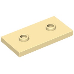 65509-2 Platte plaat 2x4 - 2 centrale noppen crème NIEUW *1L348/9
