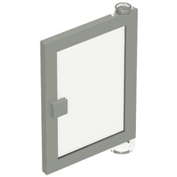 73435c01-9G Deur 1x4x5 rechts met transparant glas (geen frame nodig) lichtgrijs (klassiek) gebruikt *1L0000