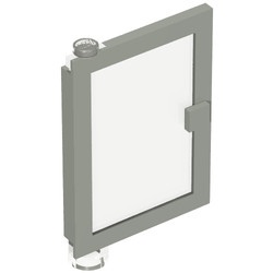 73436c01-9G Deur 1x4x5 links met groot glas (geen frame nodig) lichtgrijs (klassiek) gebruikt *1L0000